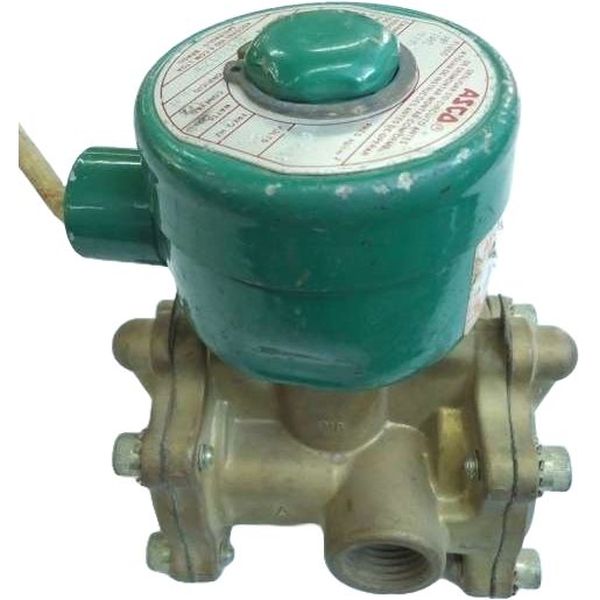 válvula de 3 vias, normalmente fechada, conexão rosca 1/2, orifício 16mm, tensão de alimentação 24V, caixa do solenóide à prova de explosão, fluido ar / gás / água, corpo aço inox, vedações Buna N