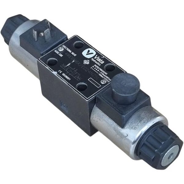 4 vias, tamanho 6 (TN6), centro H, vazão máxima 80l/min, temperatura do fluido -10...60oC, tensão 24V,  plug DIN com LED