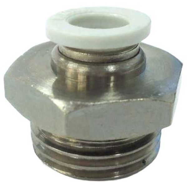 conexão rosca 1/2, para tubo 8mm, fluido ar / vácuo / água, anel de desengate branco