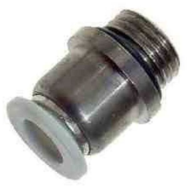 conexão rosca 1/4, para tubo 8mm, fluidos ar / vácuo, água, anel de desengate branco