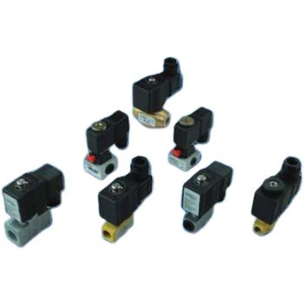 Válvula pneumática 2 ou 3 vias, nas roscas de 1/8, 1/4, 3/8 e 1/2BSP, para uso em ar comprimido e gases neutros nas pressões de 0 a 10 bar.