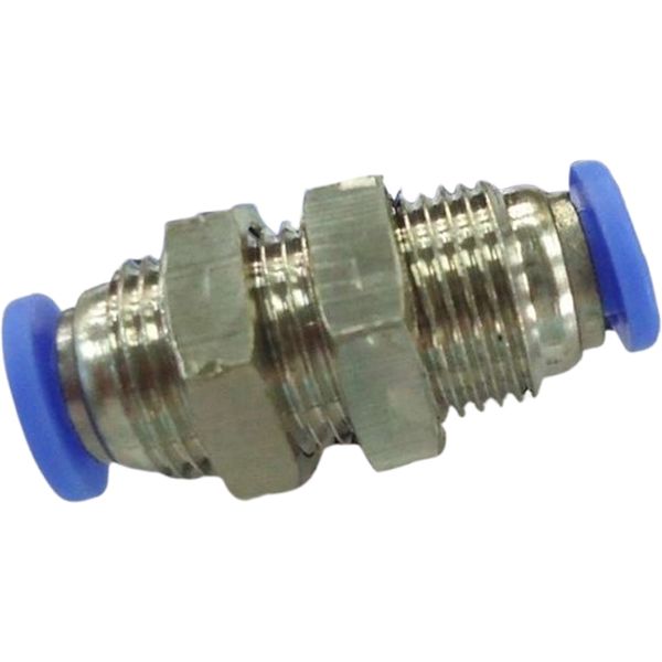 medida do tubo 4mm, fluido ar / vácuo / água, corpo latão niquelado, anel de desengate azul