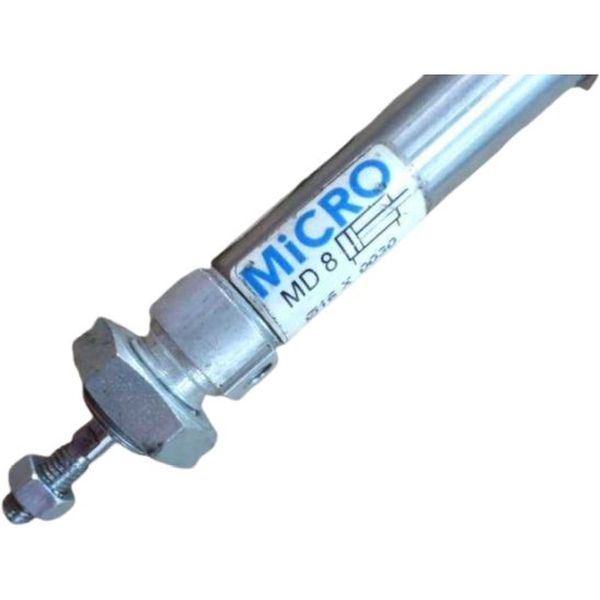Série MD8, diâmetro 16mm, curso 30mm, com ímã, duplo amortecimento, fluido ar comprimido, corpo alumínio