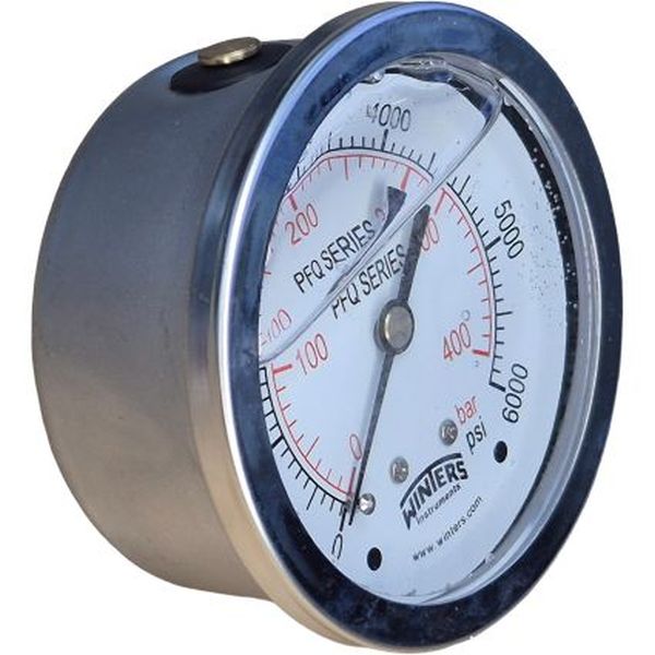saída traseira, conexão 1/4NPT, com glicerina, mostrador 63mm, caixa aço inoxidável