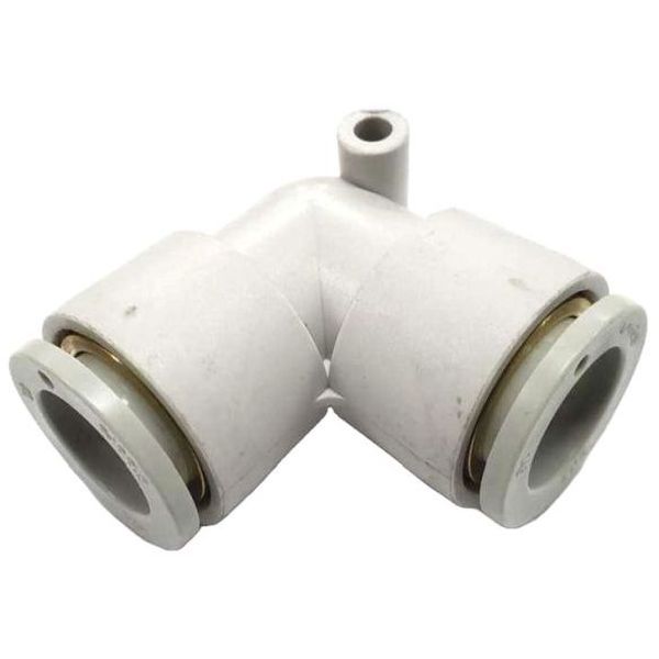 conexão pneumática 1 para tubo diâmetro 10mm, conexão pneumática 2 para tubo diâmetro 10mm, meio de operação ar comprimido, anel de desengate branco, pressão máxima de funcionamento 1.0MPa