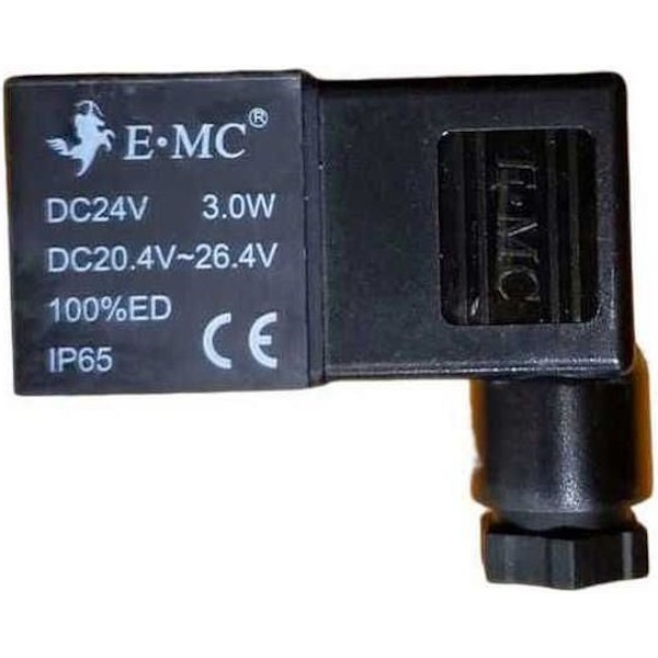 tensão 24VDC, potência 3.0W, com plugue sem led, encapsulada, 100%ED, grau de proteção IP65