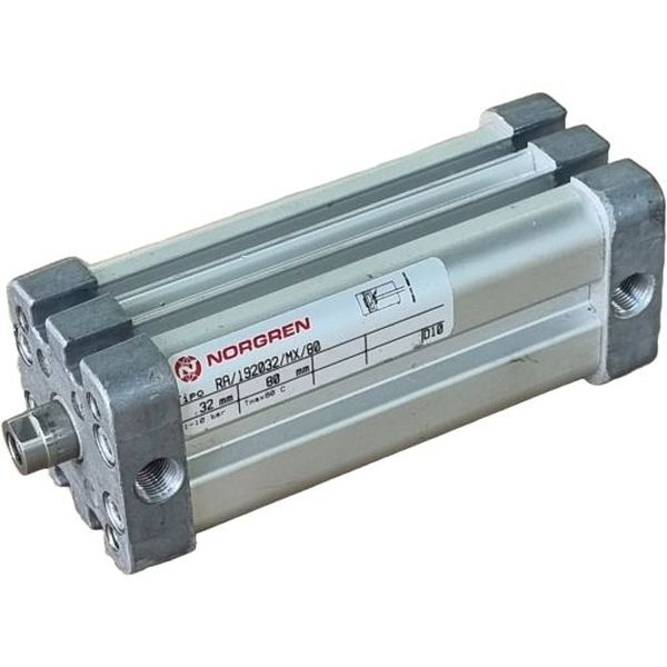 diâmetro 32mm, curso 80mm, norma ISO 21287, compacto, êmbolo magnético, dupla ação, meio ar comprimido filtrado, pressão de operação 1...10bar, conexão rosca G1/8