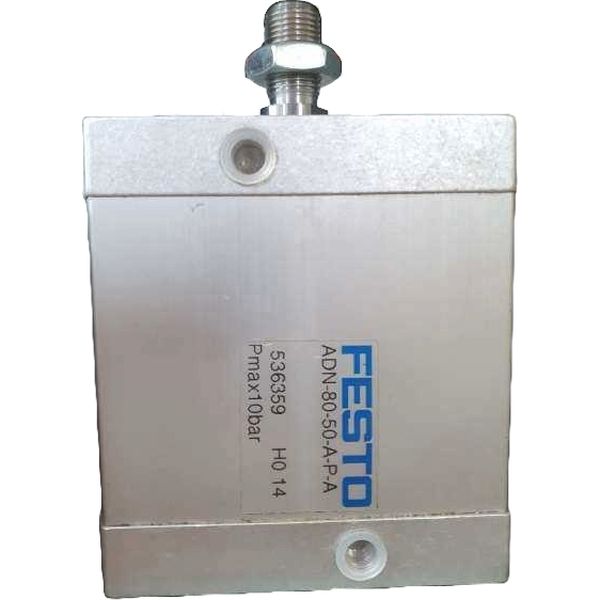 cilindro compacto, dupla ação, ISO21287, diâmetro 80mm, curso 50mm, rosca externa, anéis/placas de amortecimento elásticos nas posições finaisl, detecção de posição