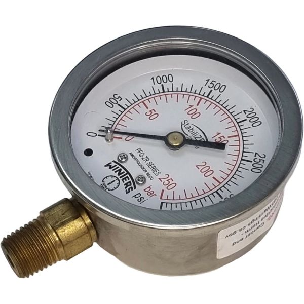 saída por baixo, conexão 1/4NPT, com StabiliZR , mostrador 63mm, caixa aço inoxidável