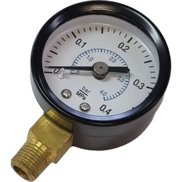 man&ocirc;metro de saturação para filtro de retorno, saída por baixo, conexão rosca 1/8NPT, visor 40mm