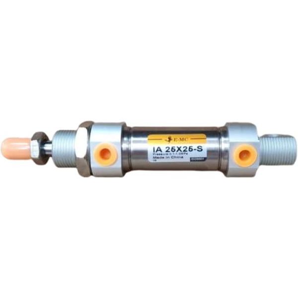 diâmetro 25mm, curso 25mm, conexão rosca G1/8, êmbolo magnético, dupla ação, amortecimento elástico fluido ar limpo