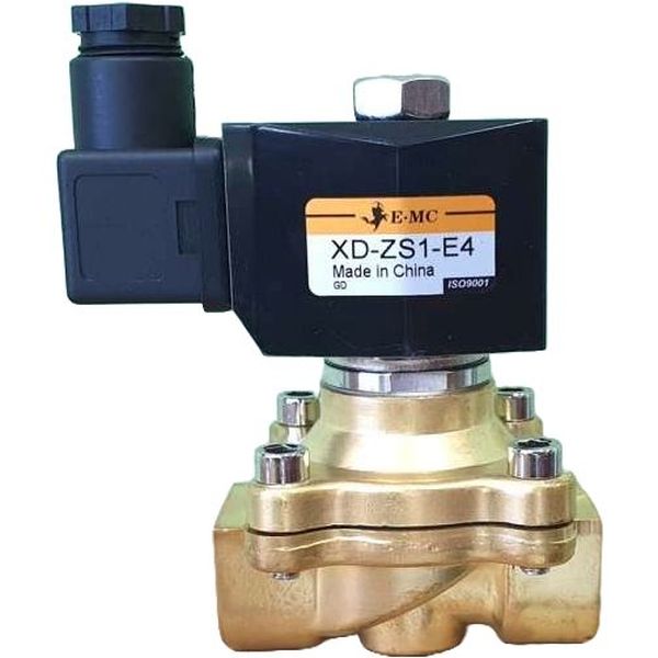 2/2 vias, conexão 3/8, bobina 24VDC, fluidos  ar/gás/água/água quente/ óleo leve, temperatura máxima 80oC, material do corpo latão, NF, pressão máxima 10bar,  baixo consumo de energia